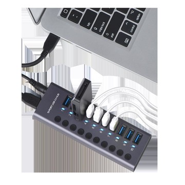 【台灣公司 超低價】新款鋁合金10口USB3.0分線器帶電源多接口擴展HUB電腦轉換集線器