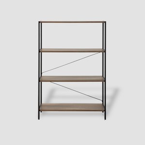 伊登鐵製烤漆四層架90 橡木黑