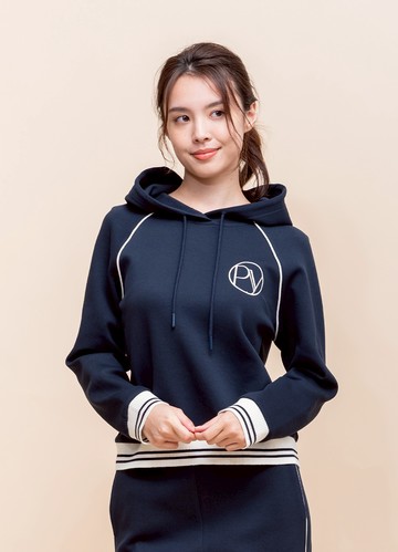 *自由慣性繡飾連帽大學Ｔ