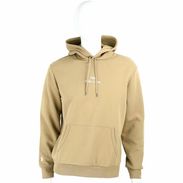 Polo Ralph Lauren 草寫刺繡棉混紡卡其色連帽運動衫 大學T(男款)