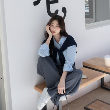 現貨+預購~初秋氣息🍃送披肩！素面長版長袖襯衫【SY963030991】DesireShop