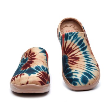 【 Uin 】西班牙原創設計 | 復古花暈 彩繪休閒半拖 女鞋