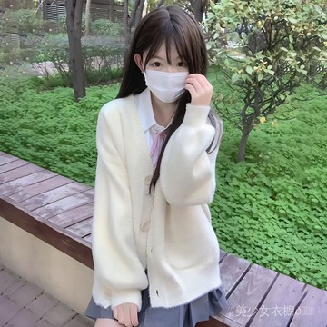 免運 台灣出貨 日係軟妹奶fufu軟糯開衫毛衣女學生鞦鼕季寬鬆慵懶風針織衫上衣潮限時下殺 012