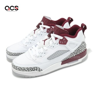 Nike 休閒鞋 Jordan Spizike Low GS 大童 女鞋 白 灰 酒紅 爆裂紋 FQ3950-106