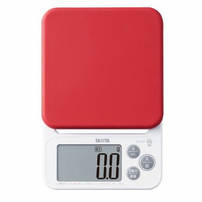 タニタタニタ（TANITA） キッチンスケール 2kg レッド KJ212 計量器 デジタルスケール 料理用 お菓子作り パン作り おうち時間