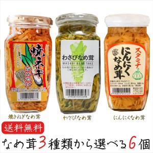 なめ茸3種類から選べる6個 わさびなめ茸370g 焼ねぎなめ茸380g にんにくなめ茸380g えのき茸 ご飯のお供 ギフト プレゼント