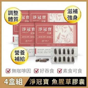【SPOTLESS 植靠淨】淨冠寶膠囊-魚腥草配方4盒組(迷你好吞/攜帶便利)