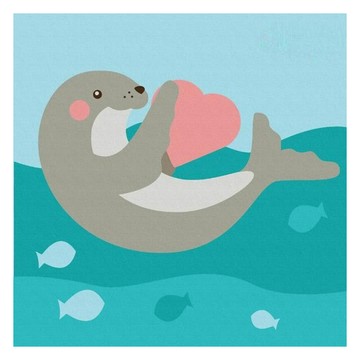 ArtLife 藝術生活 數字油畫 DIY DR064 20 x 20cm  快樂小海獅  1組