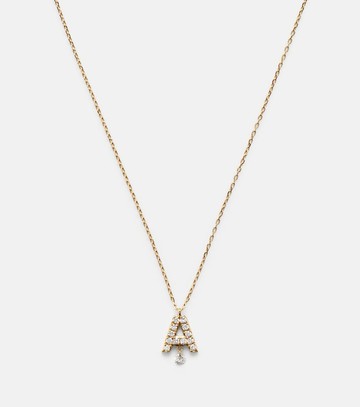 Persée Alphabet A 18kt gold necklace with diamonds