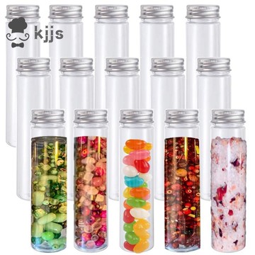 15 件 110 毫升塑料試管,透明扁平試管,帶螺旋蓋的塑料試管,用於糖果、豆類、派對裝飾