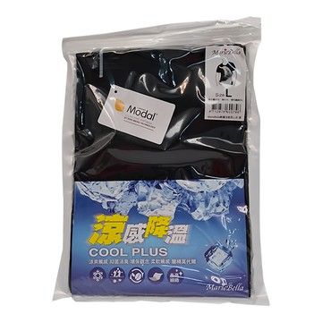 MarieBella 涼感輕著男上衣 L 尺寸 莫代爾47%棉47%彈性纖維6%  黑