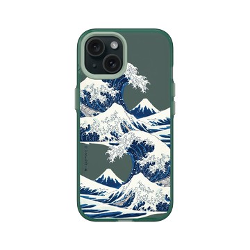 iPhone 15 Clear 憂墨綠 - Turning Japanese / 東方物語 - 浪濤1