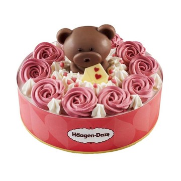 【哈根達斯 Haagen-Dazs】熊熊蜜語蛋糕 7吋(香草+草莓)(女王節DM商品)
