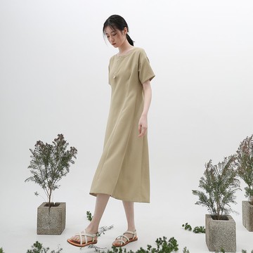 Qingri_晴日華夫格洋裝_23SF107_草綠