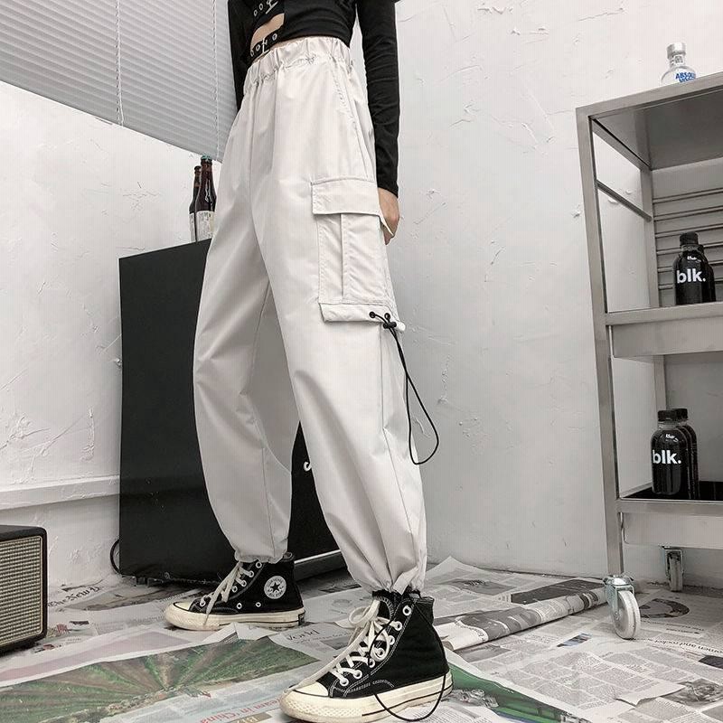 韓国 服 レディース パンツ 白 レディース カーゴパンツ 白 ワークパンツ 白 カーゴパンツ レディース ストリート 韓国ファッション ダンス