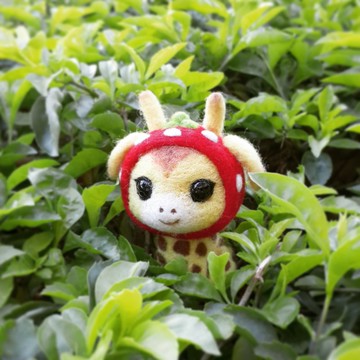 【羊樂多 X 羊毛氈】草莓 長頸鹿 手機吊飾 耳機塞