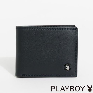 PLAYBOY - 短夾可拆式中抽  Prestigious系列 - 深藍色