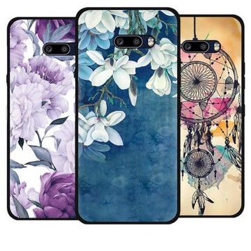 適用于LG V50S手機殼LG V50S磨砂黑布丁套軟殼創意可愛彩繪手機殼