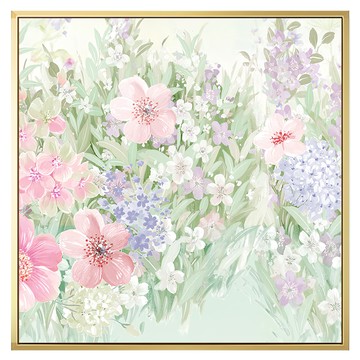 Boluo 菠蘿選畫所 掛畫 BFSP4428G 春韻花喃II 邊框花卉掛畫  40x40cm  金色