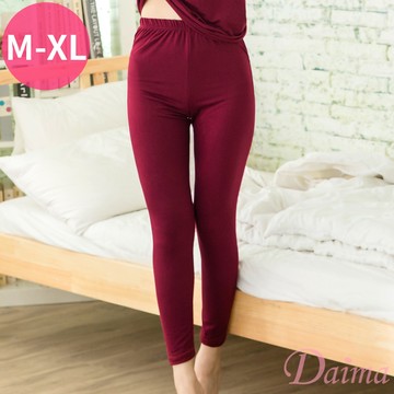女生 (M-XL)親膚柔軟雙面磨毛內搭保暖長褲_暗紅#6136