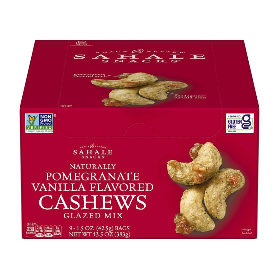 サハレスナック カシューナッツ スナック ザクロ＆バニラ  42.5g 9パックSnacks Cashews w Pomegranate  Vanilla Bag