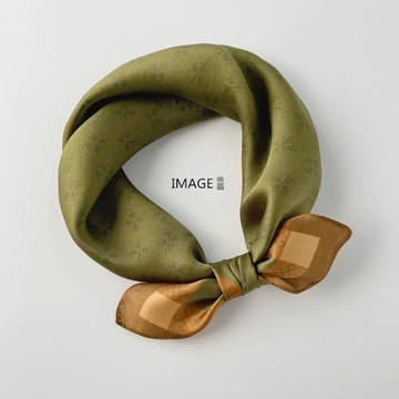 絲巾 歐式暗紋印花氣質復古裝飾絲巾真絲韓國小方巾女春季時尚洋氣領巾 免運開發票