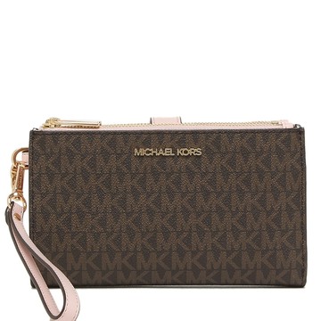 MICHAEL KORS 多功能長夾 防刮PVC皮革 長夾 手機包 皮夾 手拿包 M95846 粉色MK(現貨)▶指定Outlet商品5折起☆現貨【送禮首選★APP下單點數4倍送】