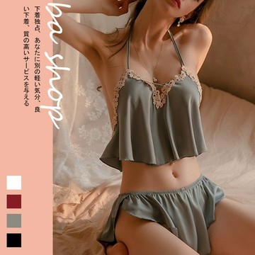 【BAshop】台灣現貨🌹台灣現貨🌹吊帶冰絲綢緞睡衣．睡褲 冰絲睡衣性感睡衣舒適睡衣絲質睡衣套裝睡衣夏天#705