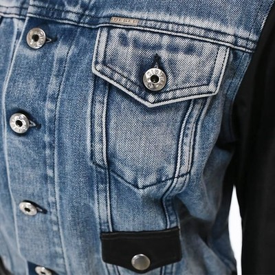 美品　DIESEL  デニムジャケット　牛革 ディーゼル DIESEL デニムジャケット レディース ケミカル