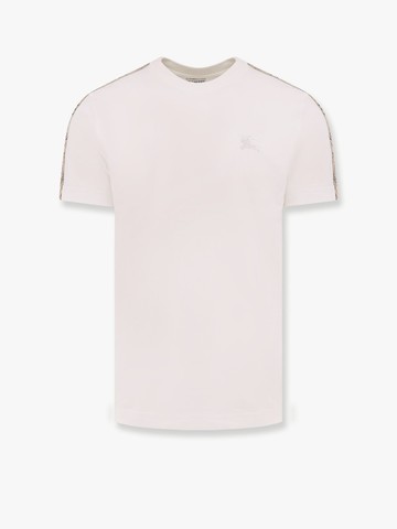 Biologic cotton t-shirt with check inserts - BURBERRY - gender_Man