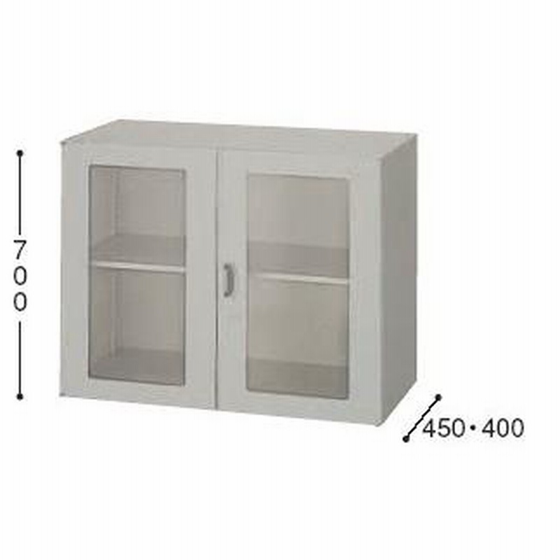 サントスピンク 収納庫 NW型 ガラス両開き書庫 奥行き450mm NW-0907KG ...