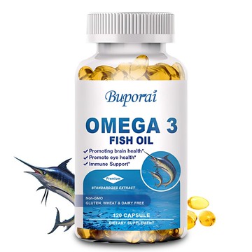 Buporai  Omega 3魚油🐟3600毫克 - 60/120粒💊，美國製造，無麩質，非基因🚫