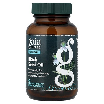 Gaia Herbs, 黑籽油，60 粒液體 Phyto-Caps® 膠囊（每粒膠囊 200 毫克）