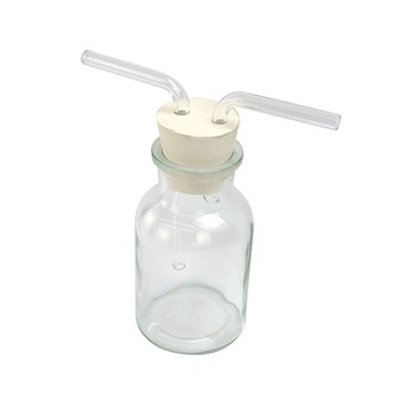 其它工具 玻璃洗氣瓶125ml 精油瓶 展示瓶 多功能氣體洗瓶 集氣瓶 廣口瓶 配雙孔橡膠塞導管 萬能瓶 化學實驗室 玻璃器皿 實驗瓶 玻璃瓶 550-GWB125