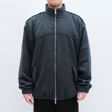 KAIKAI - MASQUERADE - 羊毛雙面拉鍊外套 - 潮水綠