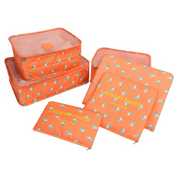 iSFun 旅行收納六件組 網狀透氣防水 行李箱整理好幫手  橘松鼠  1組