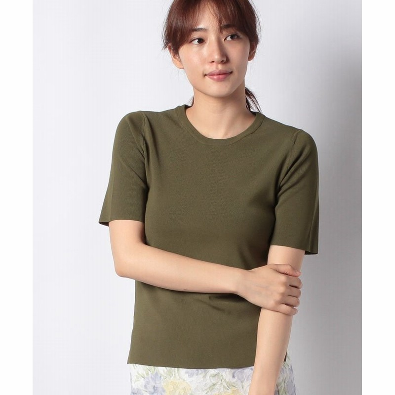 アルアバイル クルーネックニットtシャツ レディース カーキ 02 Allureville 通販 Lineポイント最大1 0 Get Lineショッピング