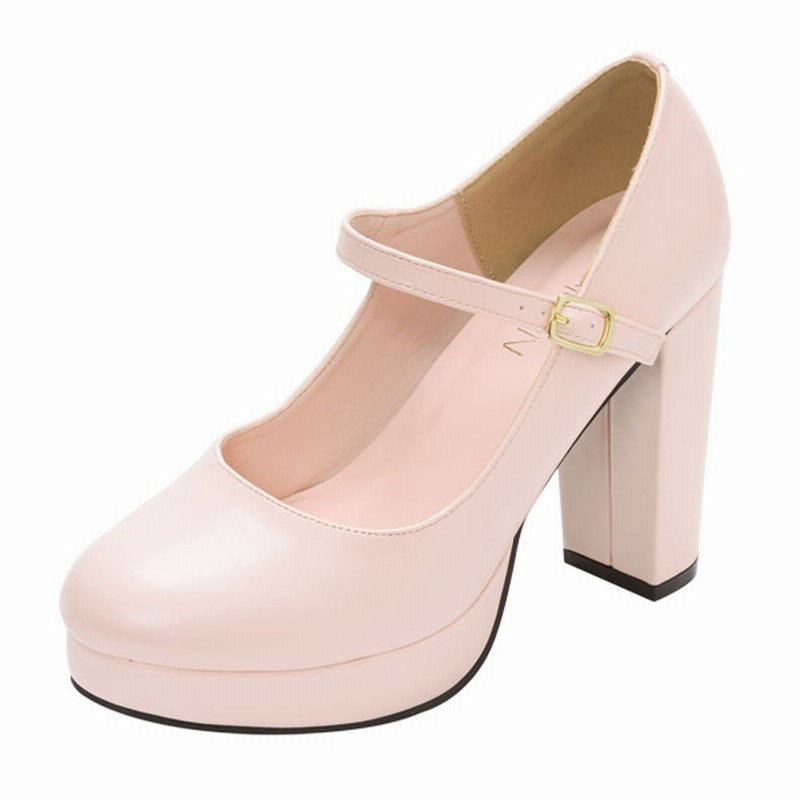 ユメテンボウ 夢展望 定番ストラップヒールパンプス ライトピンク スムース 通販 Lineポイント最大get Lineショッピング