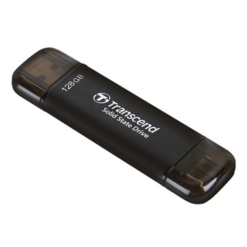 Transcend ESD310C USB3.2/Type C 128GB 雙介面固態行動隨身碟/高速隨身碟-太空黑(TS128GESD310C)