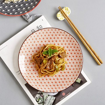 新款陶瓷裝菜盤子碟子米飯碗盤菜盤西餐牛排盤壽司盤家用平盤圓盤