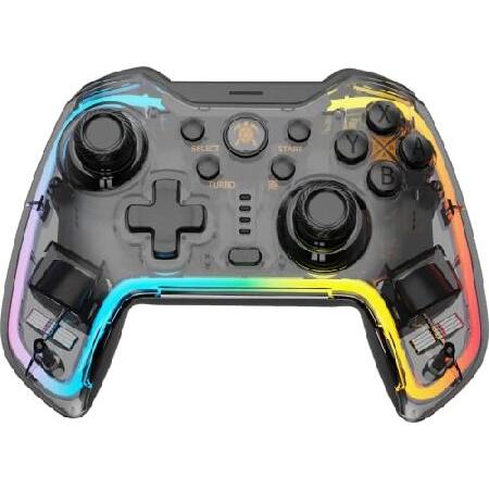 7-Color of Led Joypads Controller for Switch/OLED/Lite,Switch Joypad  Support Wake-Up Function, Six-Axis and Turbo Function With Straps (Black) :  : Video Games