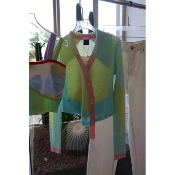 (寵粉)針織開衫女2025新款秋季高級感撞色溫柔風軟糯慵懶毛衣外套