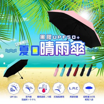 KISSDIAMOND 買一送一。超輕量自動開收抗UV黑膠UPF50+晴雨傘(KDU-001/6色可選)