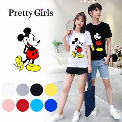 春 夏 新着 ミッキー Tシャツ ディズニー Tシャツ ペアルック カップル ｔシャツ ペア Tシャツ 半袖 カットソー レディース メンズ 恋人 通販 Lineポイント最大get Lineショッピング