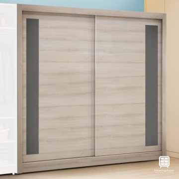 【Hampton 漢汀堡】埃理克白橡木7尺推門衣櫥-212*60*202cm