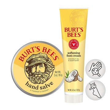 82折【粗手粗腳救星】Burt’s Bees 椰子腳部修護霜121g+手部修護霜85g【手腳乾燥必備】