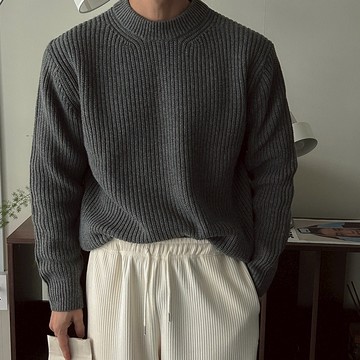 正韓厚實保暖羊羔毛素色圓領針織衫 10色 YUPPIE 預購商品 1209