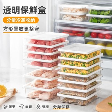 🔥臺灣出貨🥫透明保鮮盒 方形帶蓋食物收納盒 冰箱冷凍分裝盒 蔬果肉類雜糧密封盒 冷凍肉盒 生鮮蔬菜盒 果蔬整理盒