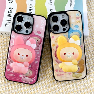 iPhone Baby Bunny 環氧樹脂緩衝手機殼帶手機支架