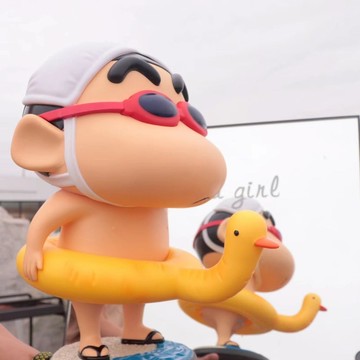 1比1蠟筆小新40cm大型擺件 游泳小新系列